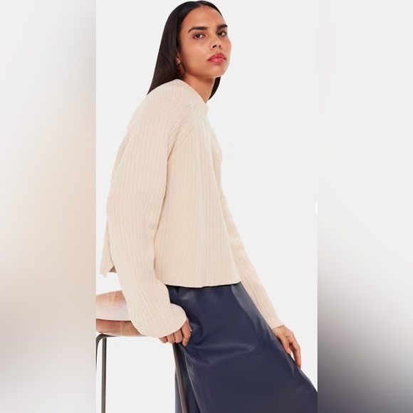NWT Whistles Cotton Rib Crew Neck Knit. - Picture 4 of 8